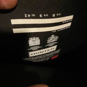 Hunter rain boots black great condition size with 42 /us 9